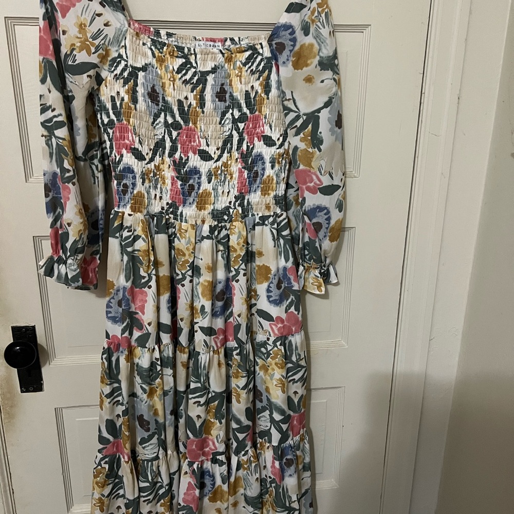 Baltic Born Floral Smocked Midi Dress
